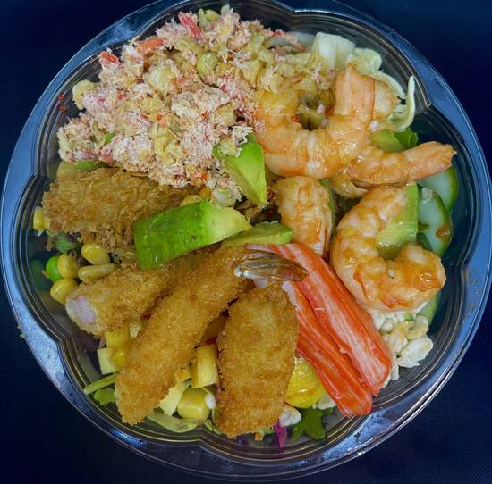 38. Poké Crevette tempura et Crevette marinée