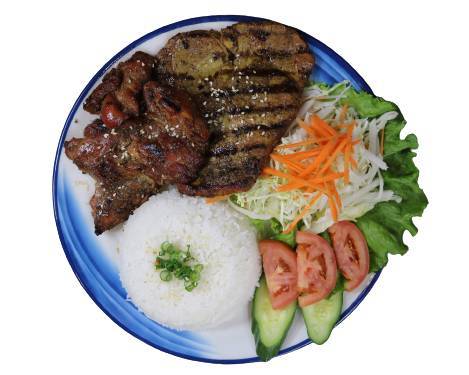43. Grilled Lemongrass Chicken & Pork Chop