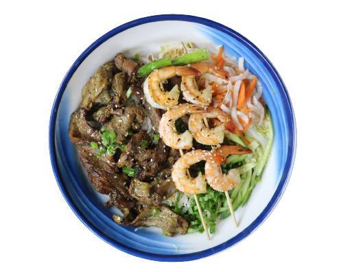 61. Grilled Lemongrass Prawns & Pork Slices
