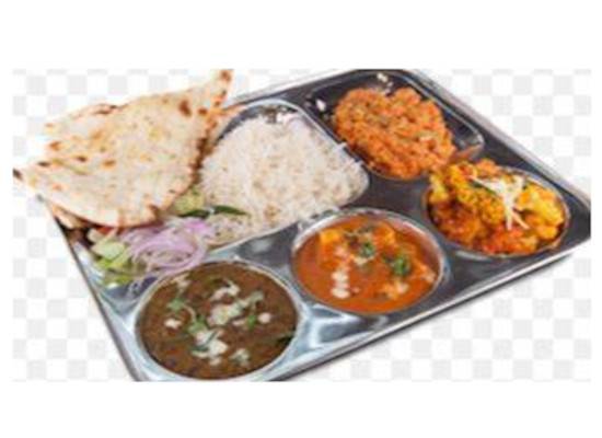 Non-Vegetarian (goat) Thaali with Tawa Roti