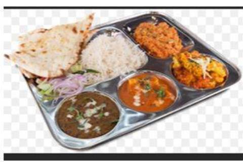 Vegetarian Thaali with Garlic Naan