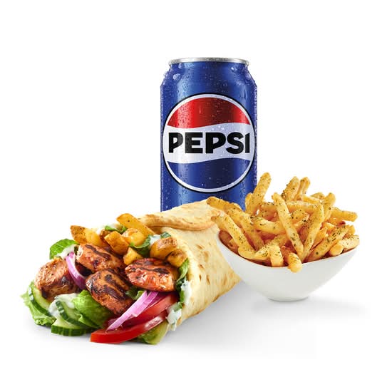 Combo Pita Garni - Poulet Épicé / Loaded Pita Combo - Spicy Chicken