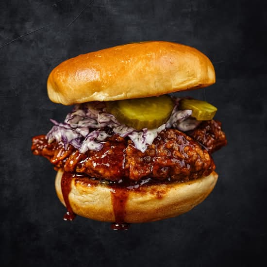 Hot Honey BBQ Fried Chicken Burger