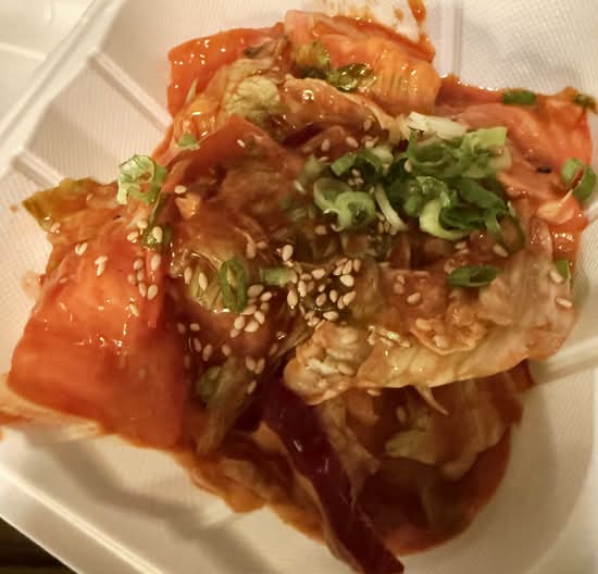 half spicy salmon sashimi