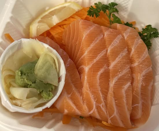 half salmon sashimi