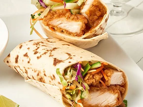 Crispy chicken tender wrap