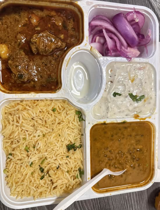 Non vegetarian thali with butter chicken