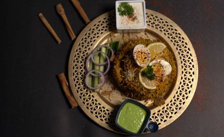 Chicken Dum biryani, raita