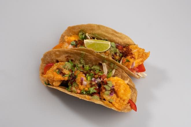 (2) xxx shrimp tacos