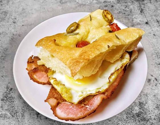 Bacon & Egg Focaccia Sandwich