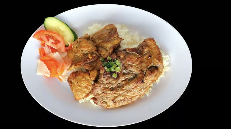 509. Pork Chop and Chicken on Steamed Rice - Com Suon, Ga