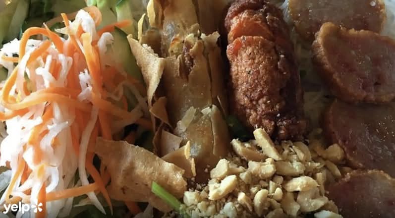 421. Pork, Do Thi-style Pork Meatballs and Deep-fried Spring Roll with Vermicelli - Bun Thit Nem Nuong and Cha Gio