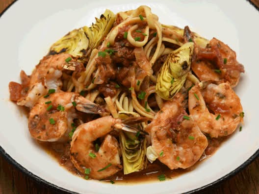 Lunch Shrimp & Artichoke Pasta