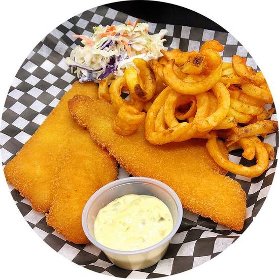 Two Pieces Fish and Chips & Tangy Coleslaw (with tartar sauce)