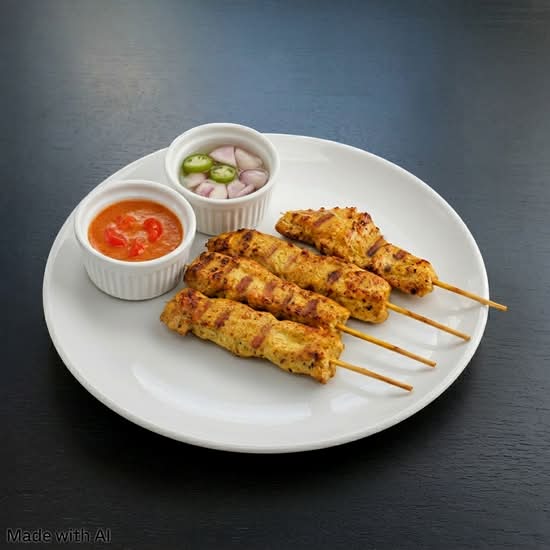 3.Chicken Satay (4 pcs)