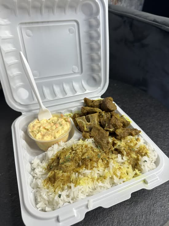 White Rice x Curry Goat