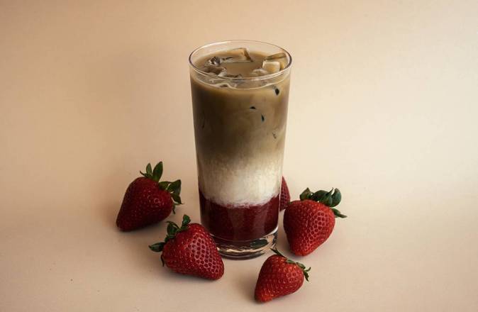 Hojicha Strawberry Milk