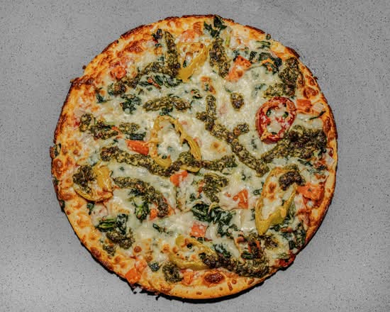 Spinach Pesto Pizza
