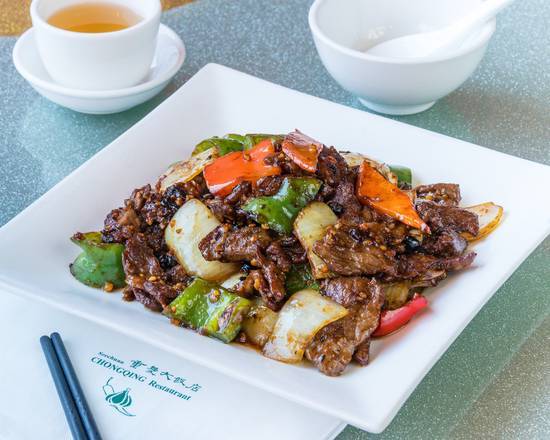 67.Beef with Green Pepper and Onion in Black Bean Sauce