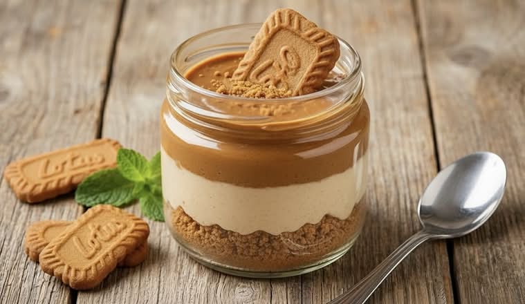 Eggless Lotus Biscoff Cheesecake Jar (Freshly Homemade)
