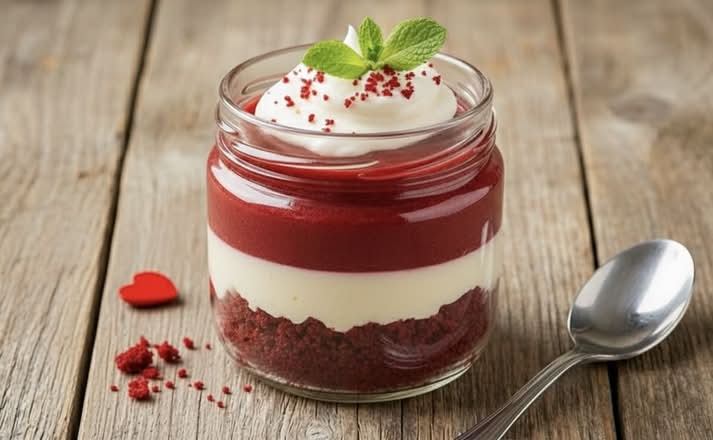 Eggless Red Velvet Cheesecake Jar (Freshly Homemade)