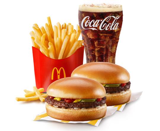 2 Hamburger Extra Value Meal [640-1080 Cals]