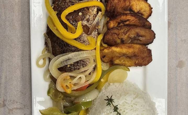 Fried Fish White Rice and Fried Plantain