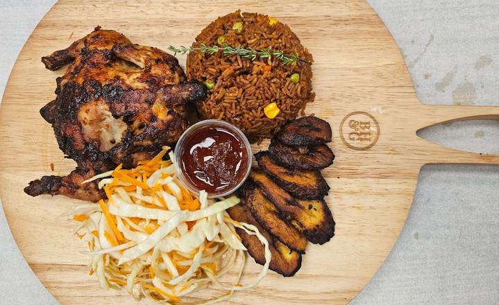 Hole Chicken with   Fried Rice or Jollof Rice