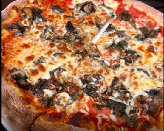 Roasted Wild Mushrooms and Provolone Pizza