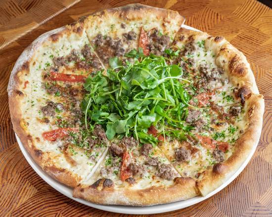 Lamb Sausage and Caramelized Onion Pizza