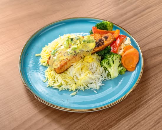 Blackened Salmon Saffron Plate
