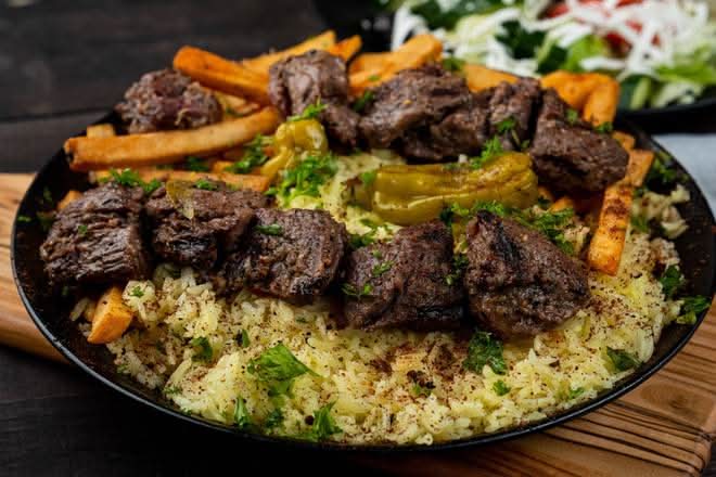 Lamb Shish Kabab (Side, Salad, Pita)