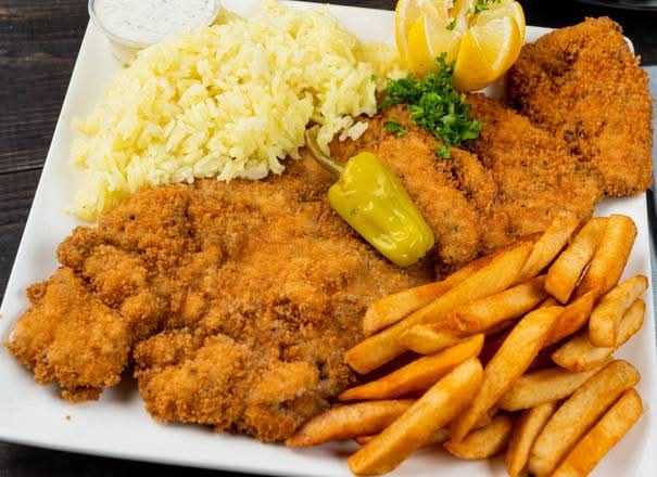 Large Chicken Schnitzel (Side, Salad, Pita,)