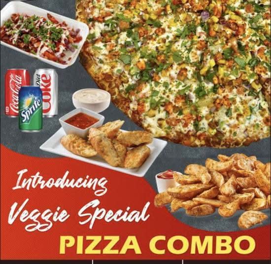 Veggie Combo (Medium) with 2 Dipping & 2 Pops
