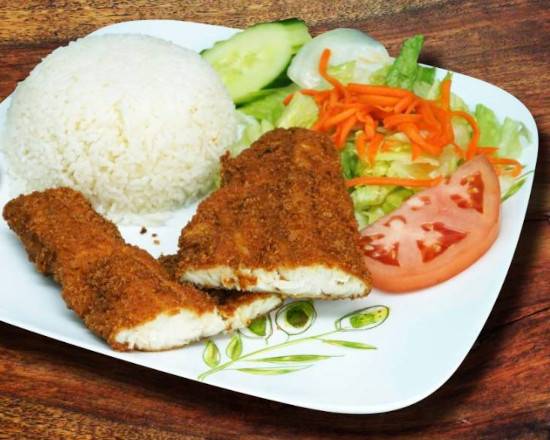 710. Fried Cod Fish Steak with Choose 1 of 2