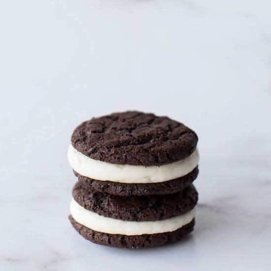 Chocolate Cream Cheese Sandwich Cookie
