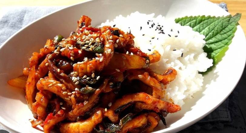 KBT Stir-Fried Spicy Squid Rice Bowl