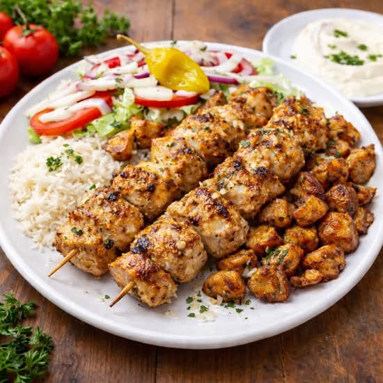 Assiette de brochettes poulet - Chicken Skewer plate (2)