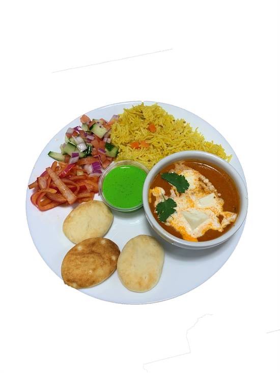 Shahi Paneer Rice Bowl with Mini Naan (Vegetarian)