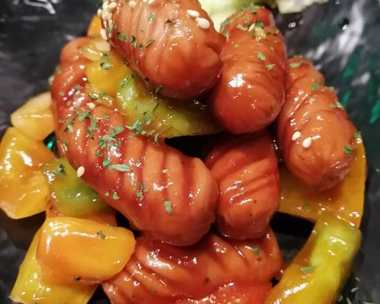 A5 . Stir-fried Sausage with  sweet sour sauce 쏘세지 야채볶음  香肠的诱惑
