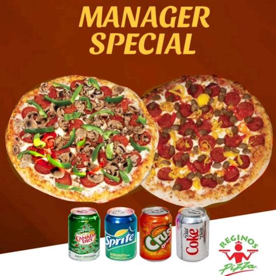 Movie Night Special ( 2 Large - 3 topping Pizza with 4 Cans Pops )