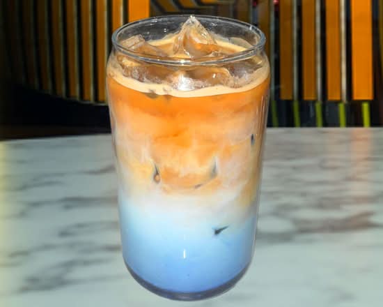 Iced Dirty Blue Coconut Latte