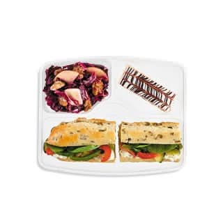 Sandwich aux légumes grillés et chèvre aux tomates séchées en coffret-repas / Grilled vegetables & sundried tomato goat cheese sandwich in a meal box