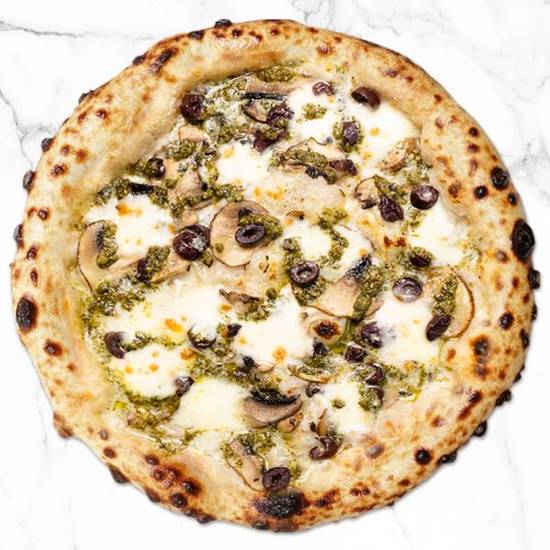 Mushroom Gorgonzola Pizza- Alfredo Truffle Neapolitan Pizza