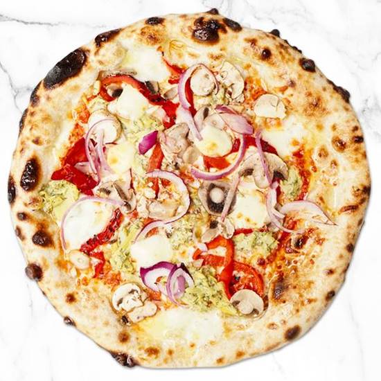 Vegetariano Vegetarian Pizza – Artichokes & Roasted Red Peppers Neapolitan