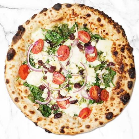 Mediterranea Pizza - Feta Cheese and Olive Oil Neapolitan Style
