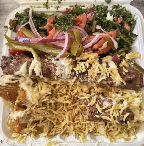 Beef Kabab Platter (2 Skewers)