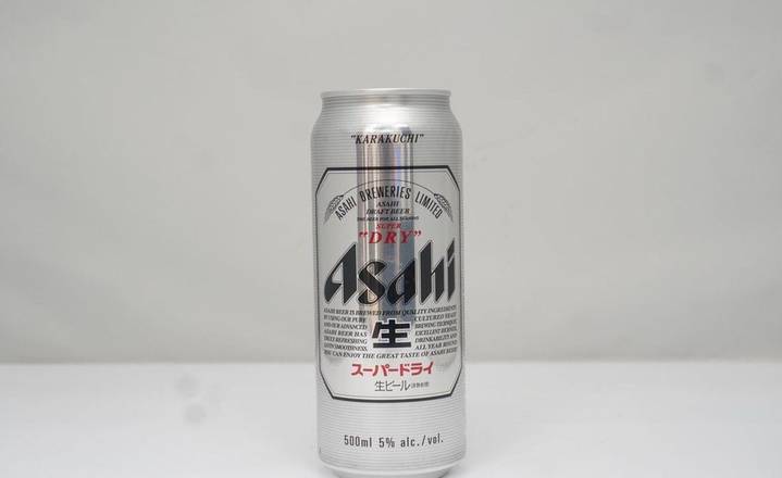 Asahi, 500mL canned beer (5.0%25 ABV)