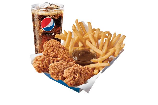 Chicken Strip Basket W/ Drink