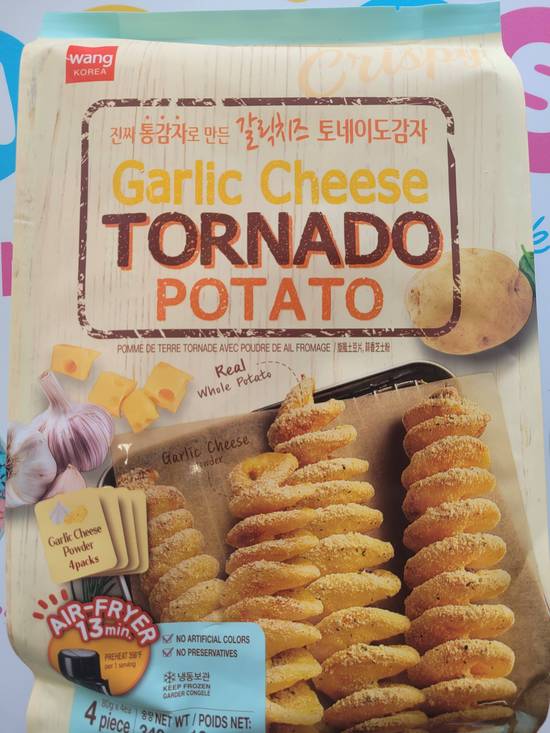 Tornado potato garlic cheese